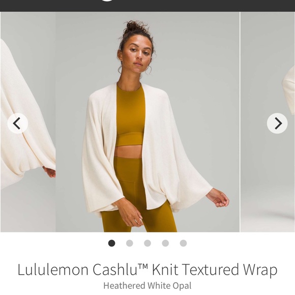 lululemon athletica Sweaters - NWT Lululemon Cashlu™ Knit Textured Wrap White Opal Cream Ivory